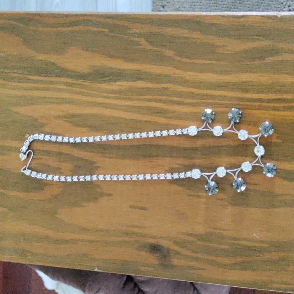 Rhinestone Choker with Smokey Grey stones